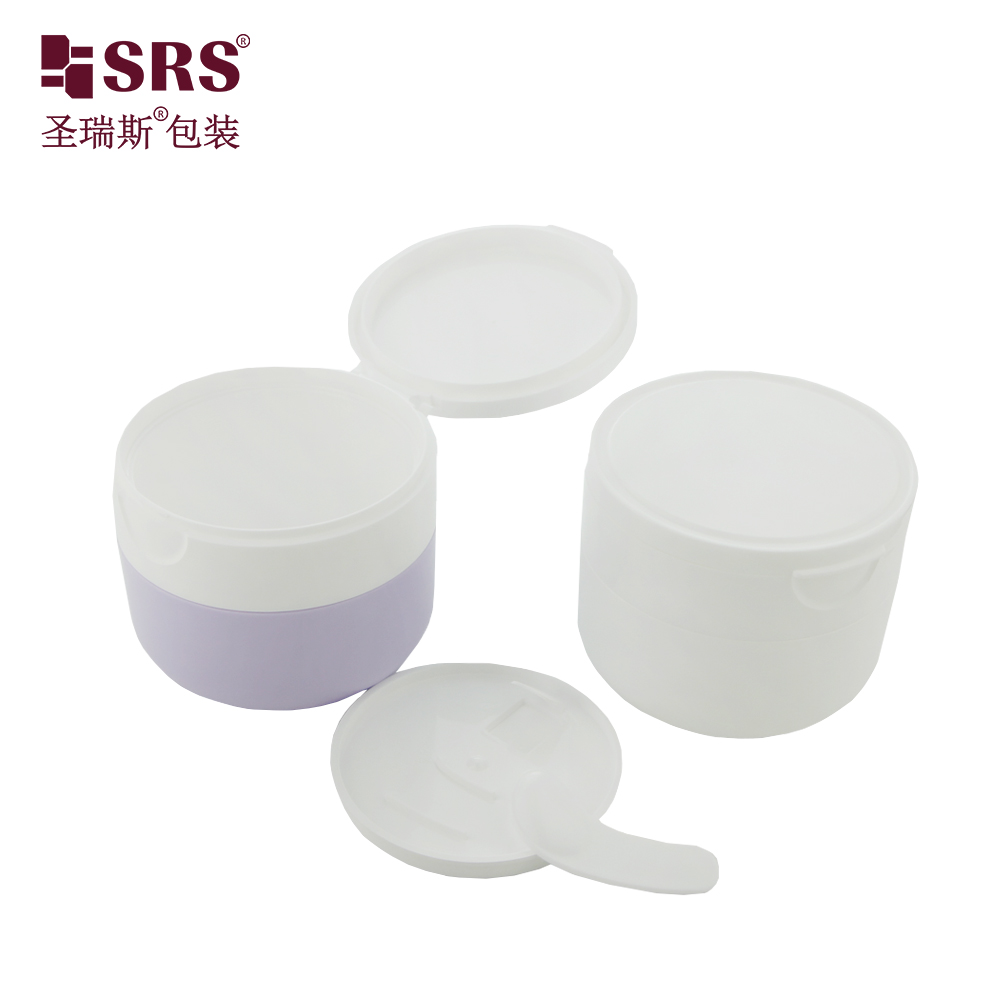 100g Purple Flip Lid PP Material with Spoon Skin Care Packaging Cosmetic Cream Empty Plastic Jar