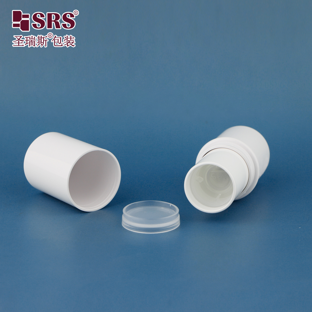 Empty ABS Plastic 6ml Stick Deodorant Container Round Shape Glossy White Twist Up Deodorant Tubes