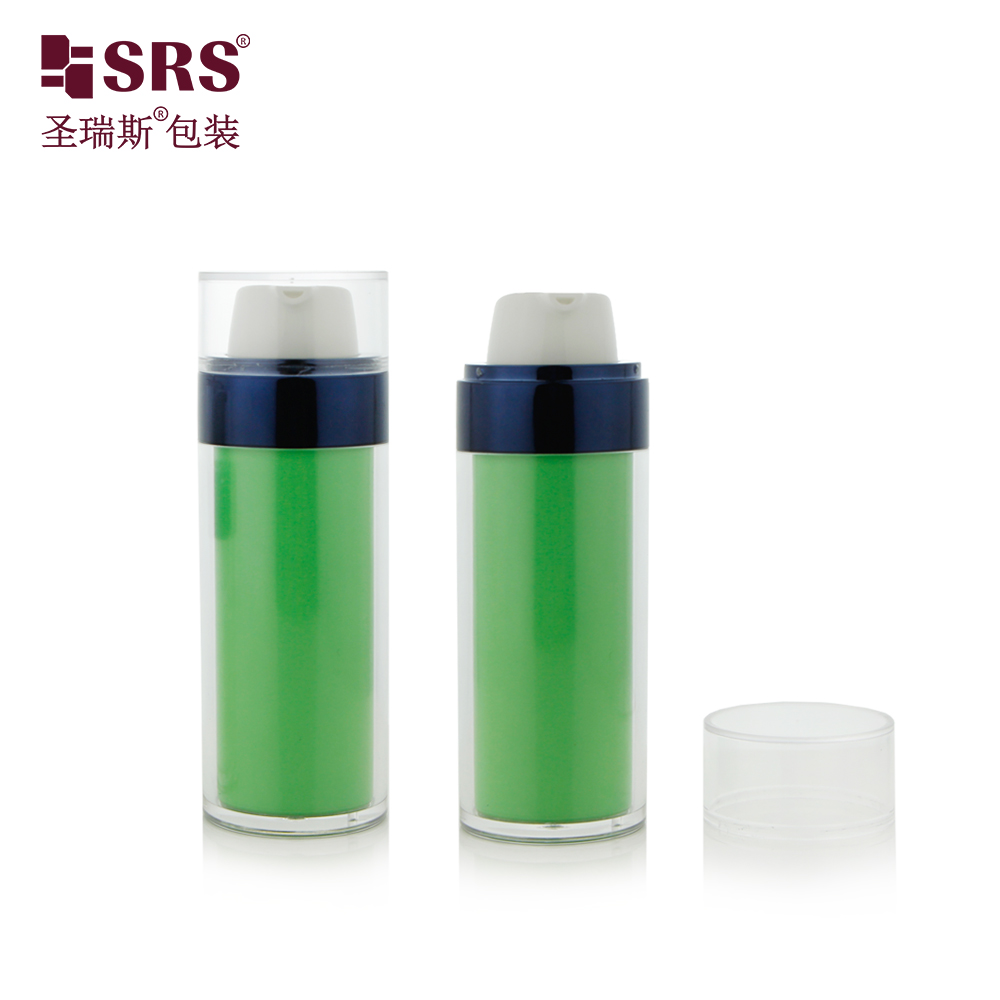 Empty 30ml 50ml Double Wall Airless Bottle AS Plastic Customized Color Vacuum Pump Lotion Bottle