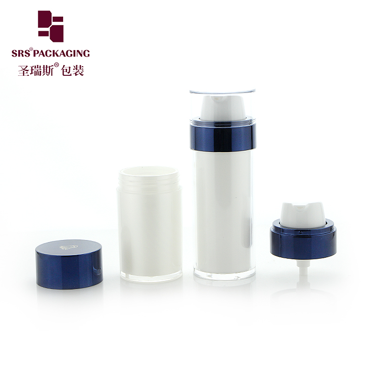 Empty 30ml 50ml Double Wall Airless Bottle AS Plastic Customized Color Vacuum Pump Lotion Bottle