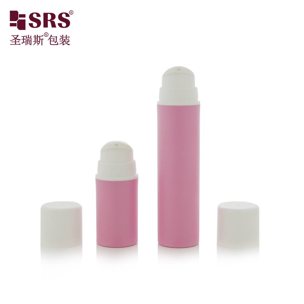 Custom Logo 15ml 30ml 50ml Plastic PP Empty Pink Airless Pump Bottle for Cream Packaging