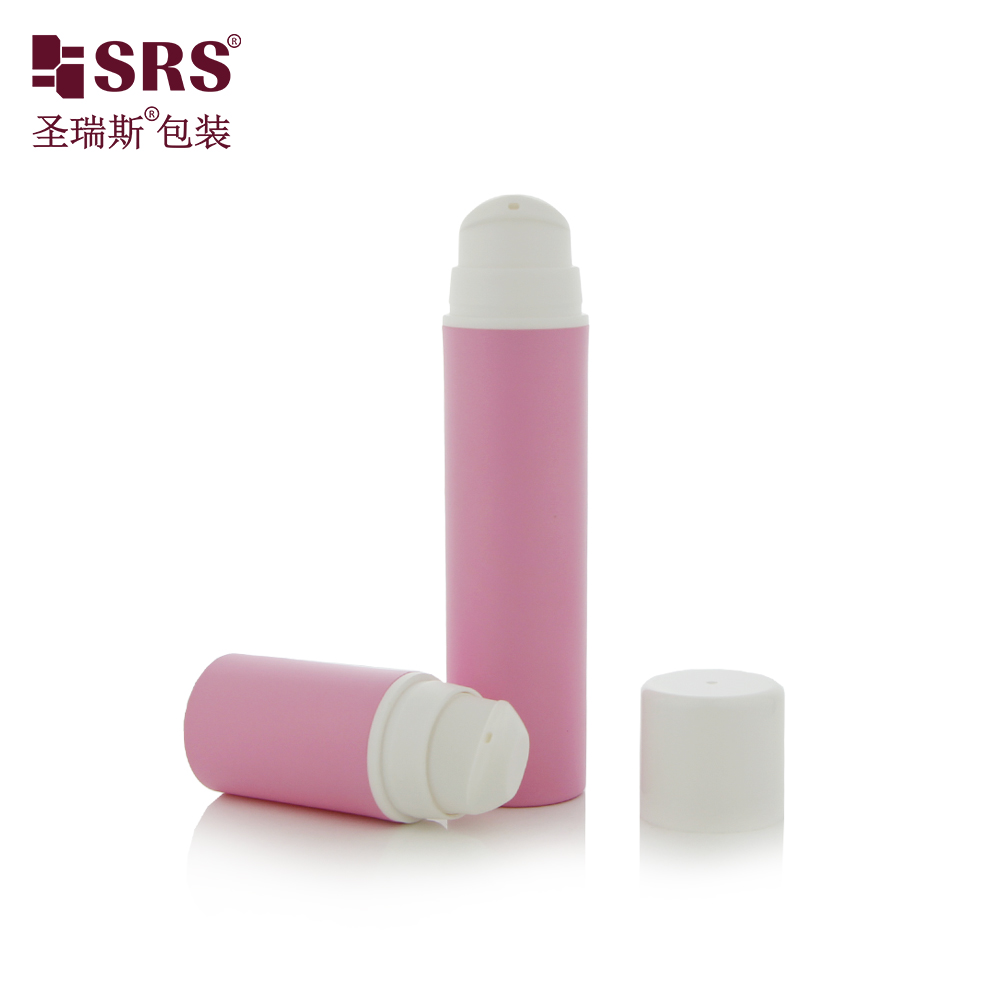 Custom Logo 15ml 30ml 50ml Plastic PP Empty Pink Airless Pump Bottle for Cream Packaging