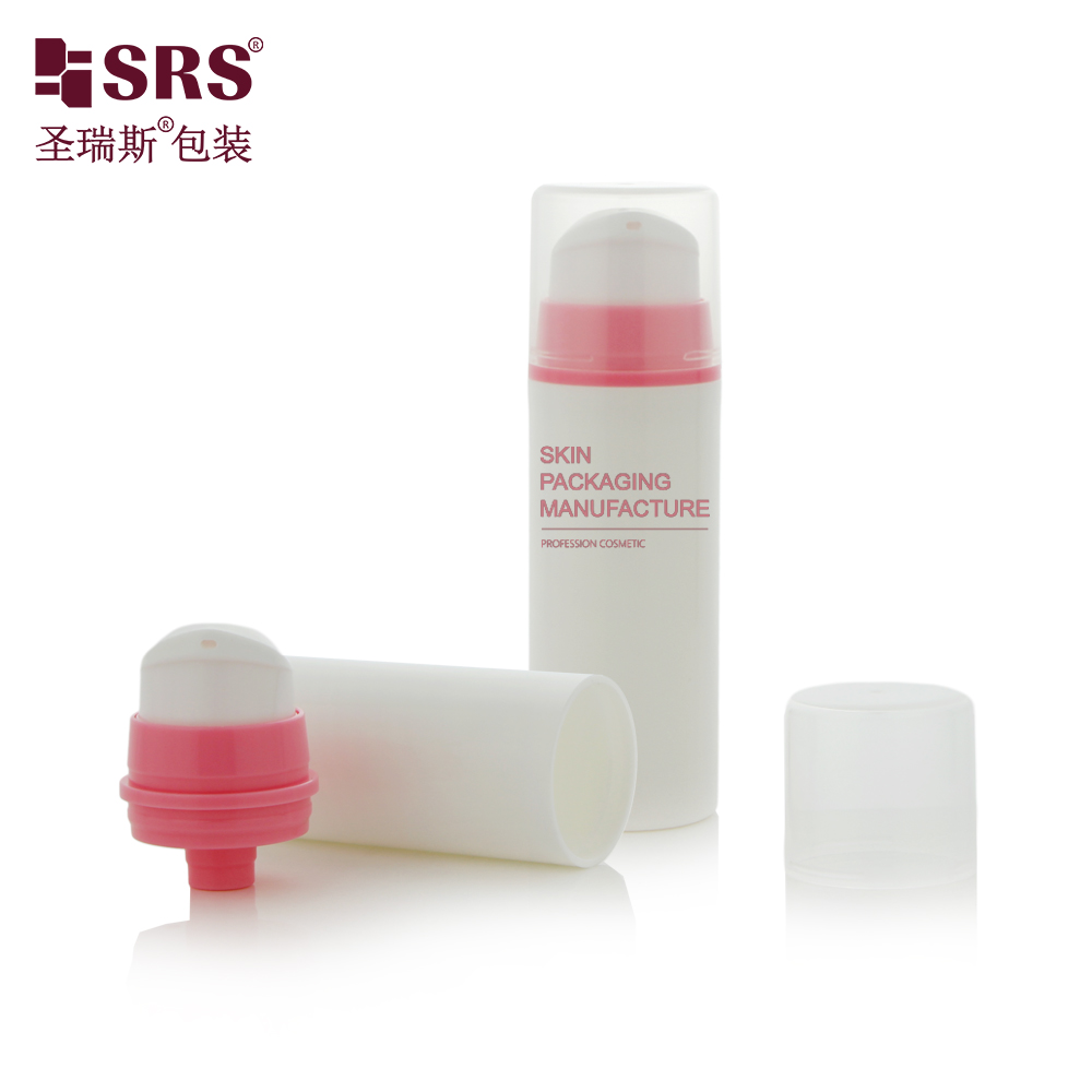 Custom Logo 15ml 30ml 50ml Plastic PP Empty Pink Airless Pump Bottle for Cream Packaging