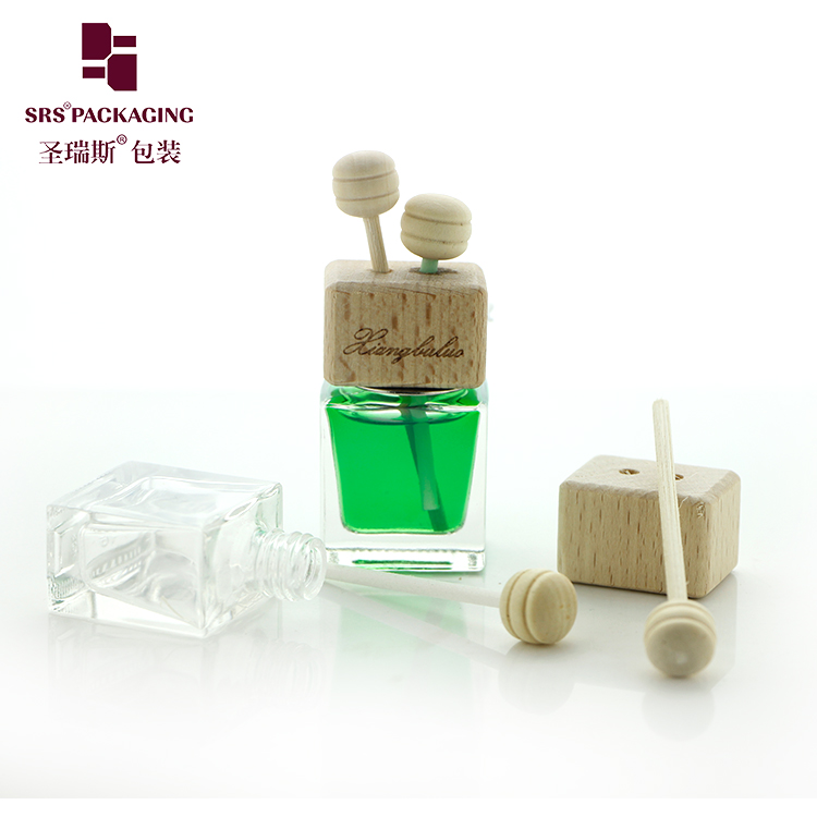 8ml Cute Perfume For Car Cosmetic Packaging Glass Container With Wooden Cap