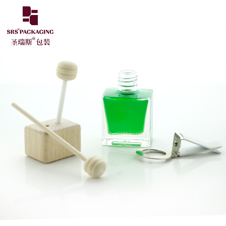 8ml Cute Perfume For Car Cosmetic Packaging Glass Container With Wooden Cap