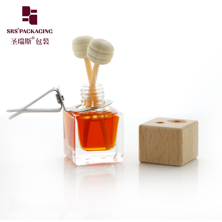 Empty Square Bottle Car Perfumes Glass Bottle For Car Vent Air Refresh Reed Diffuser Design In Stock