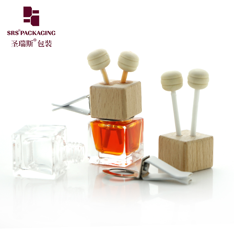 Empty Square Bottle Car Perfumes Glass Bottle For Car Vent Air Refresh Reed Diffuser Design In Stock