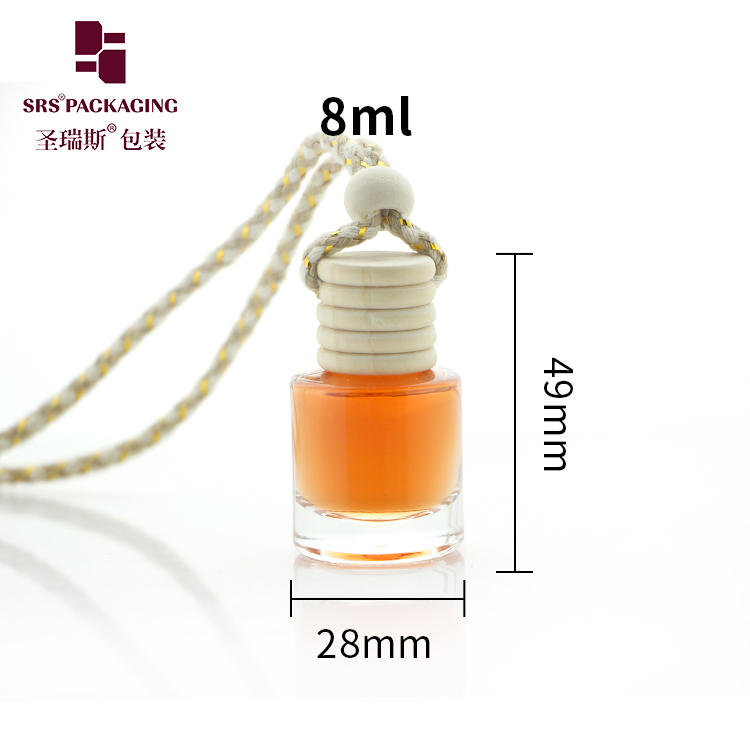 8ml Glass Car Perfume Bottle Pendant Empty Fragrance Container Customized Color Logo