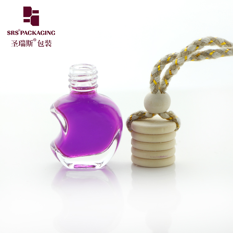 wholesale 5ml empty packaging apple shape car hanging perfume glass bottle