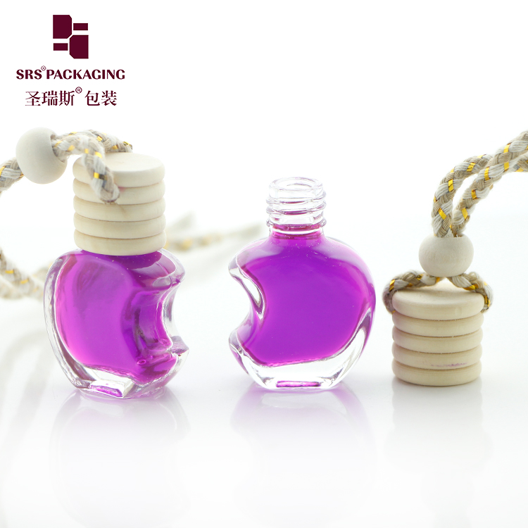 wholesale 5ml empty packaging apple shape car hanging perfume glass bottle