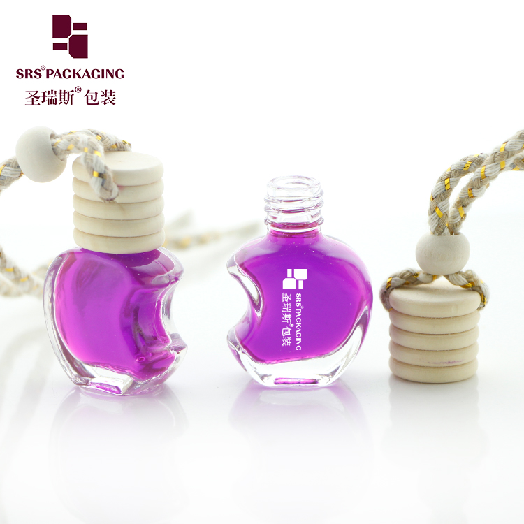 wholesale 5ml empty packaging apple shape car hanging perfume glass bottle