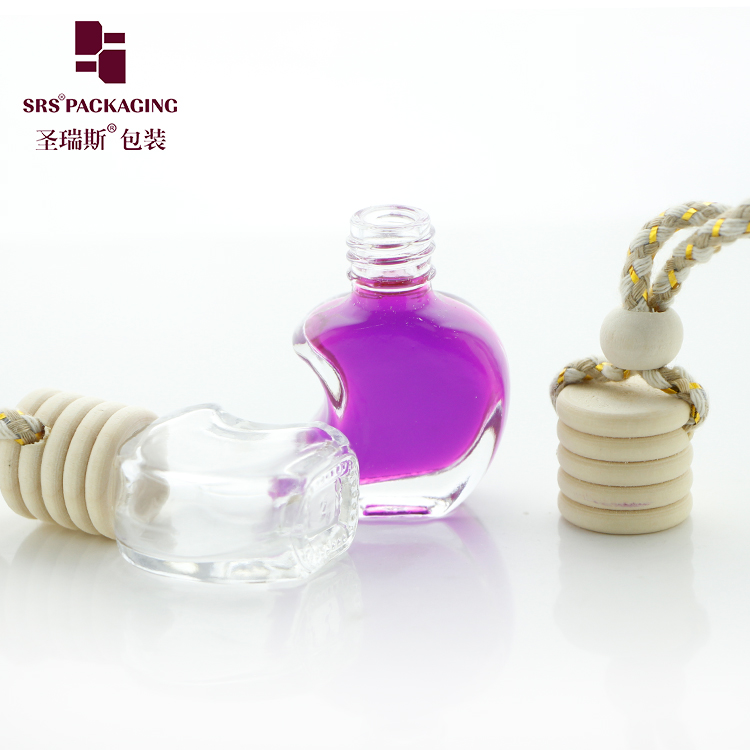 wholesale 5ml empty packaging apple shape car hanging perfume glass bottle