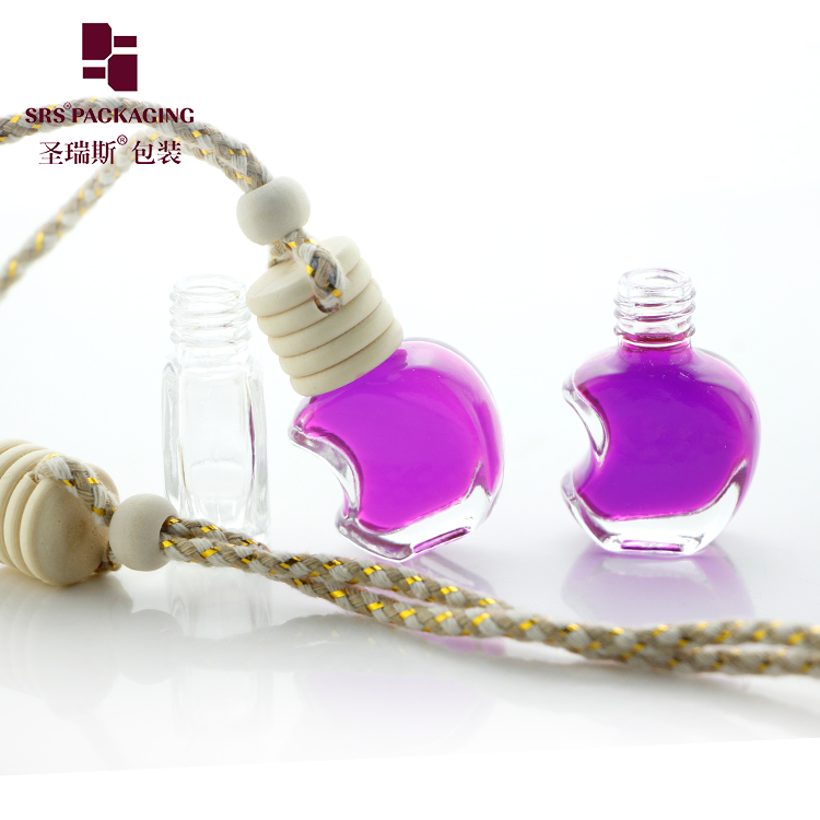 wholesale 5ml empty packaging apple shape car hanging perfume glass bottle