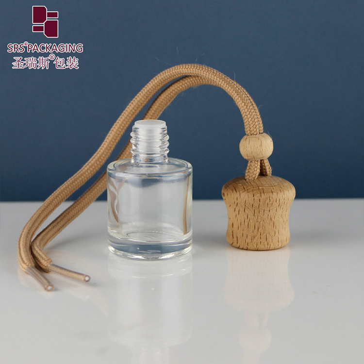 Square Shape Glass Car Perfume Bottles Pendant 8ml Perfume Empty glass car diffuser bottles