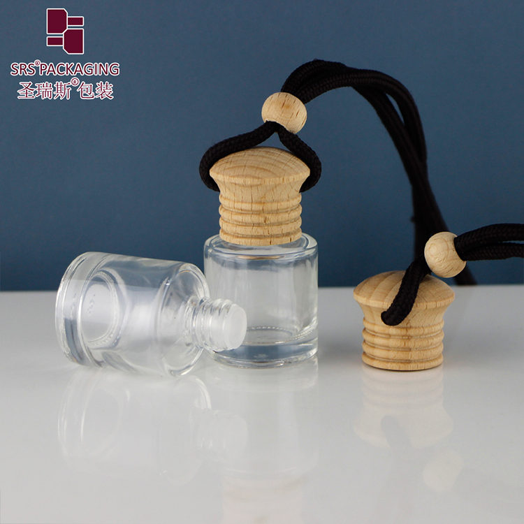 Round Shape Hanging Empty Car Perfume Air Freshener 8ml Glass Bottles diffuser bottle