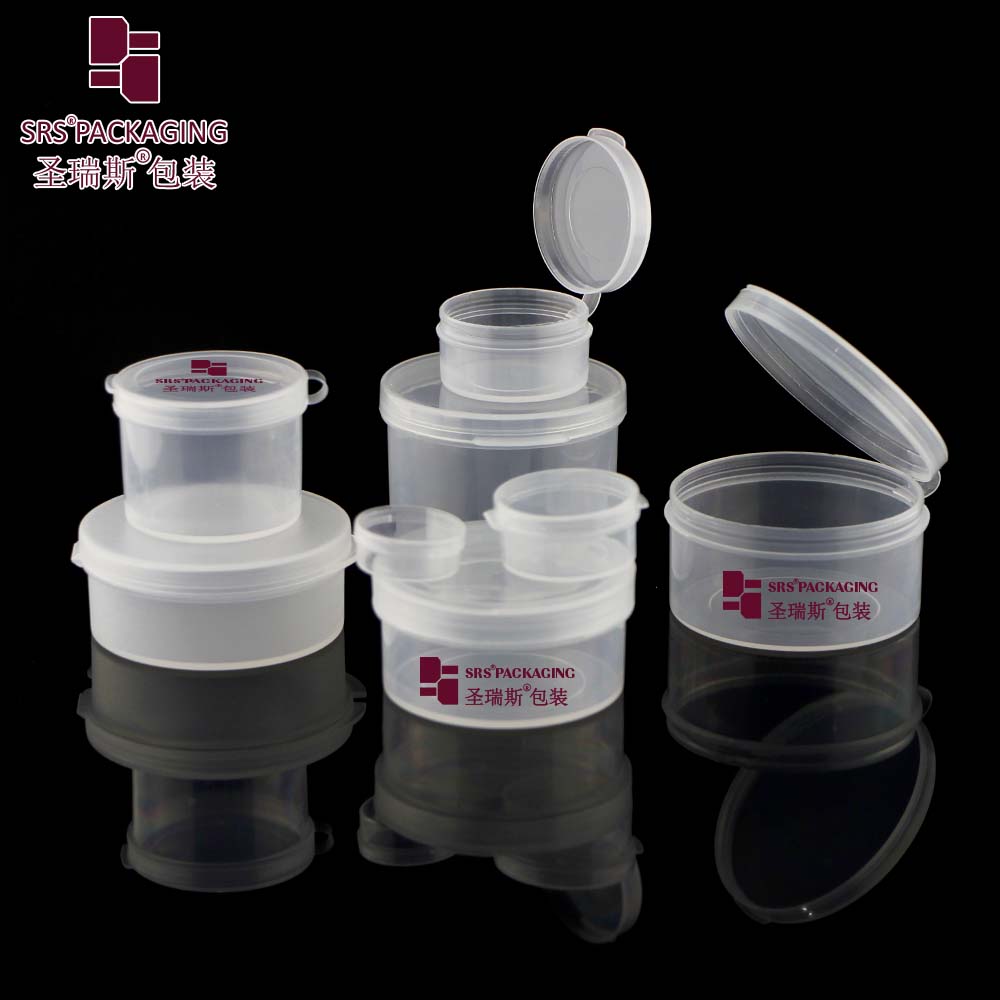 Empty Transparent 1ml 5ml 7ml 20ml 25ml 28ml 35ml 50ml Plastic Pill Bottles PP Jar With Flip Cap