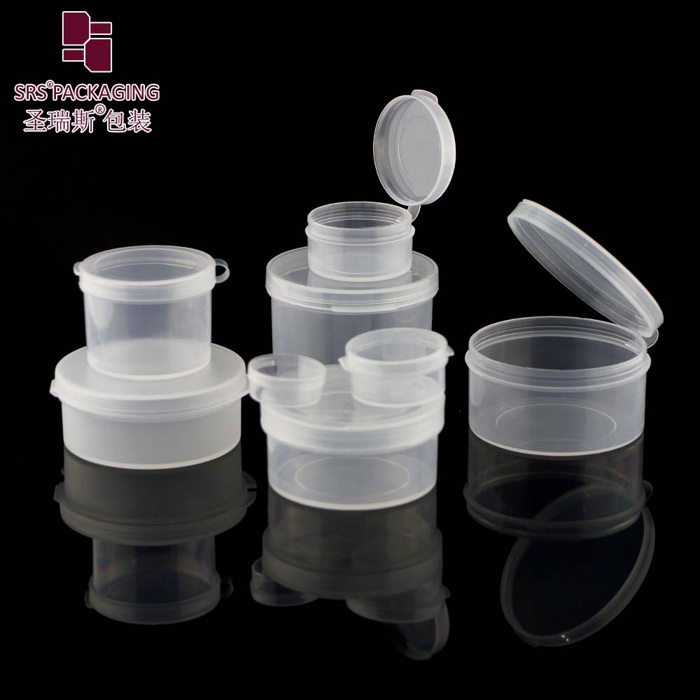 Empty Transparent 1ml 5ml 7ml 20ml 25ml 28ml 35ml 50ml Plastic Pill Bottles PP Jar With Flip Cap