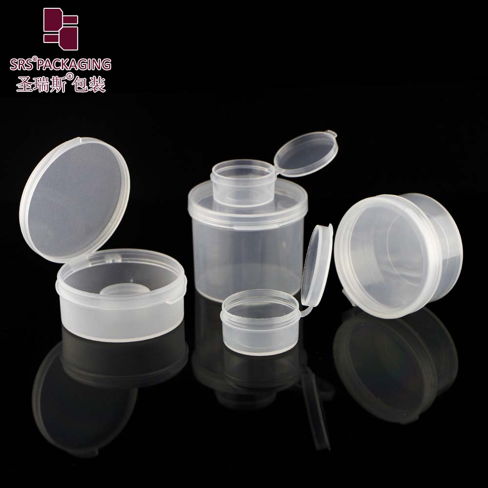 Empty Transparent 1ml 5ml 7ml 20ml 25ml 28ml 35ml 50ml Plastic Pill Bottles PP Jar With Flip Cap