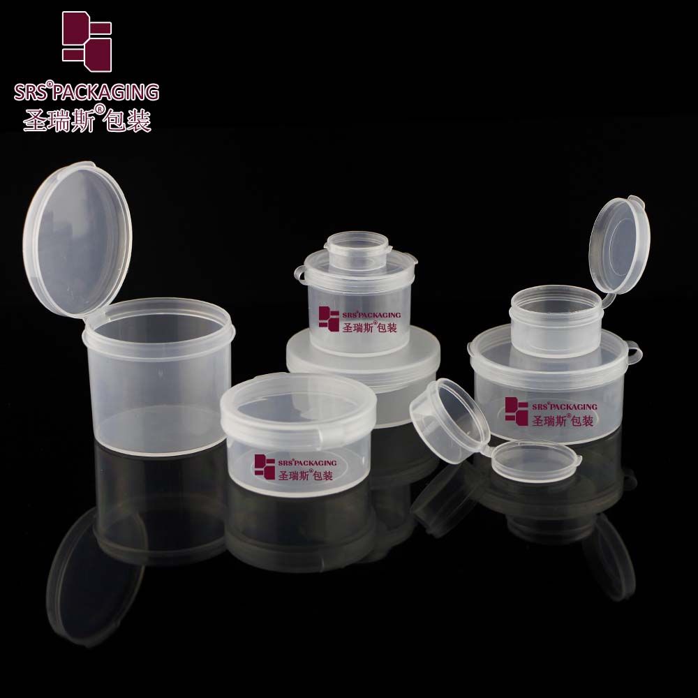 Empty Transparent 1ml 5ml 7ml 20ml 25ml 28ml 35ml 50ml Plastic Pill Bottles PP Jar With Flip Cap