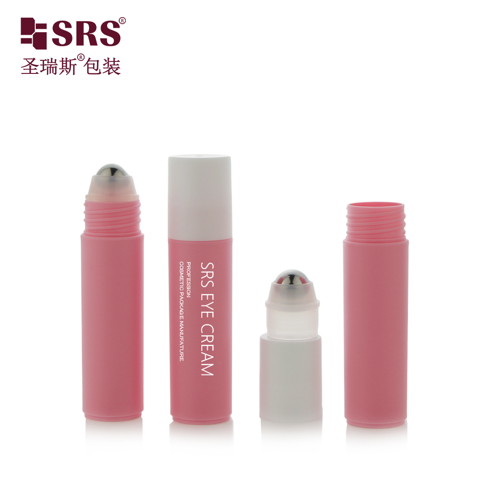 Empty New Design Cosmetic 20 ml PP Roll On Bottle Steel Roller Ball Custom Color Eye Cream Container