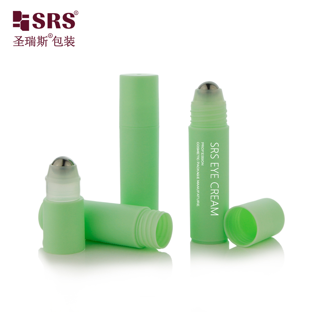 Empty New Design Cosmetic 20 ml PP Roll On Bottle Steel Roller Ball Custom Color Eye Cream Container