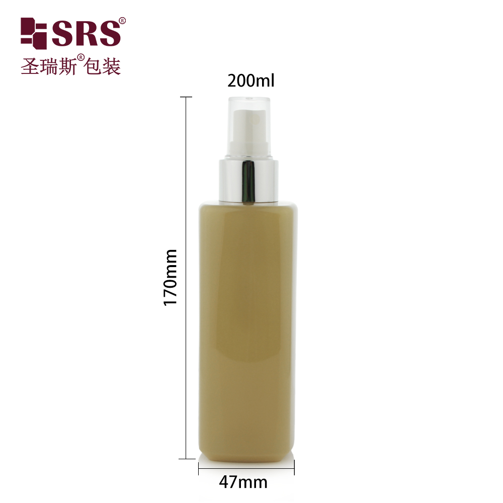 200ml Empty Fine Mist Luxury Custom Color Pump Square Fancy PET Bottle