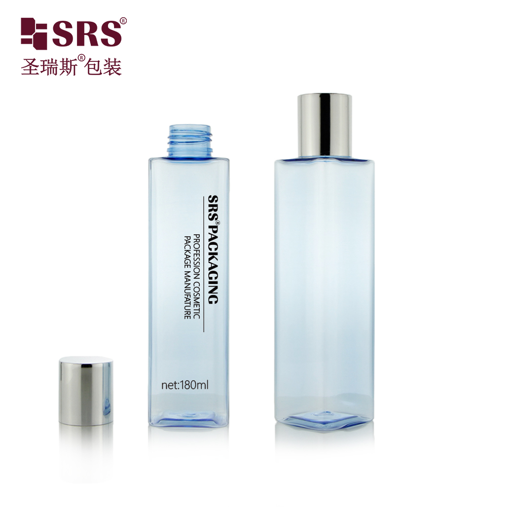 SRS Packaging Wholesale 180ml Custom Color Square Shape Toner Lotion PET Bottle