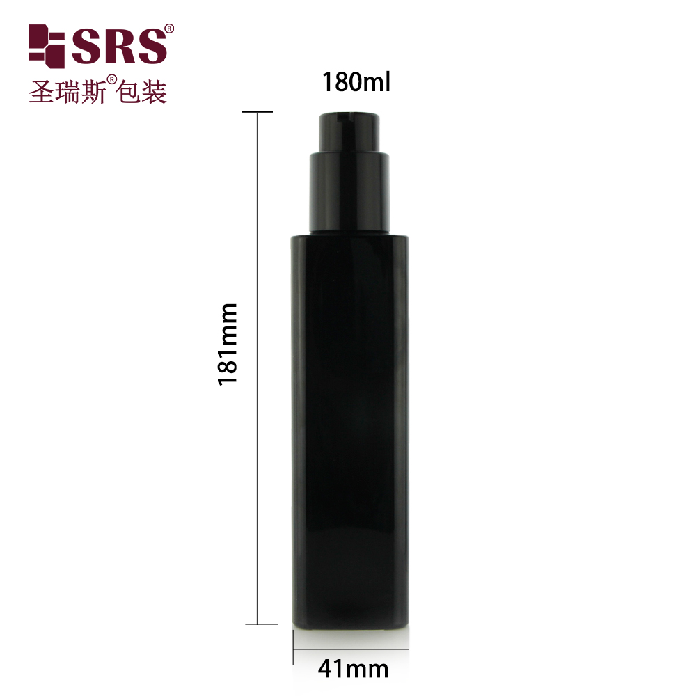 SRS Packaging Wholesale 180ml Custom Color Square Shape Toner Lotion PET Bottle