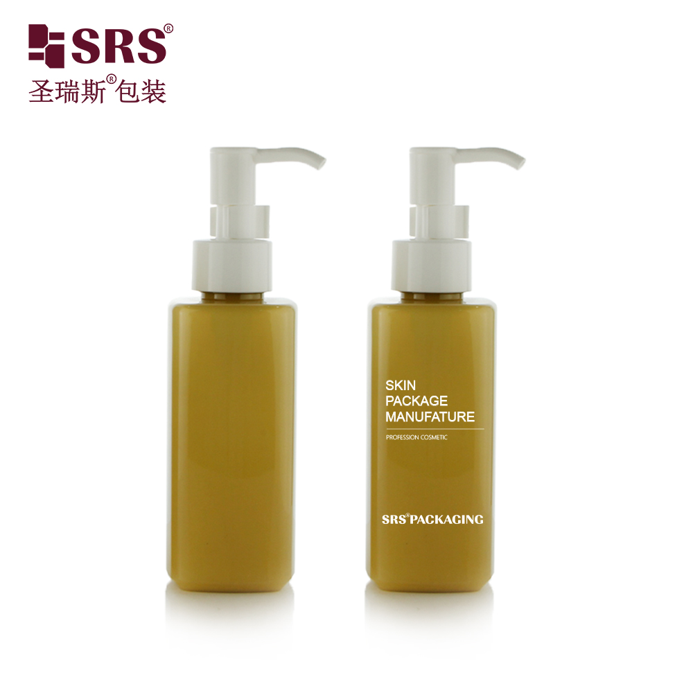 SRS Packaging Wholesale 150ml Custom Color Square Shape PET Bottle For Lotion Gel