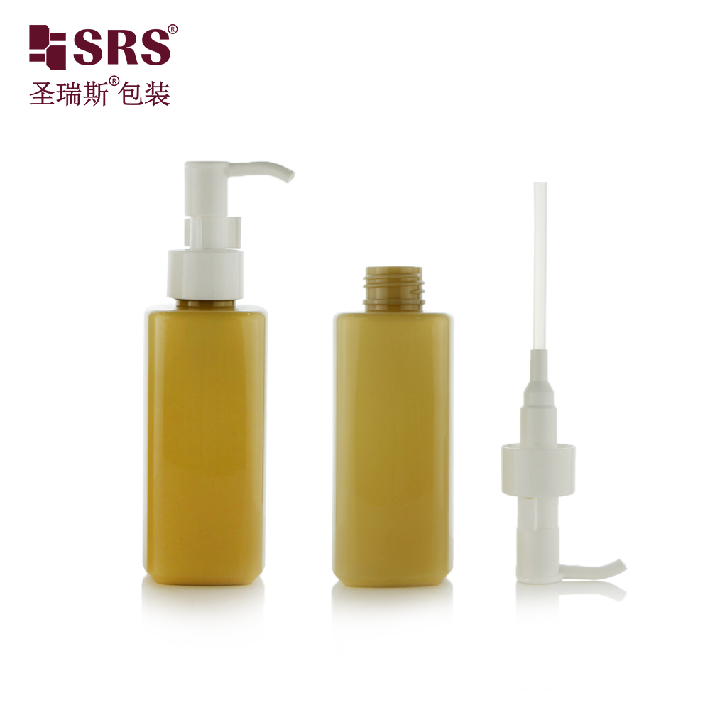 SRS Packaging Wholesale 150ml Custom Color Square Shape PET Bottle For Lotion Gel