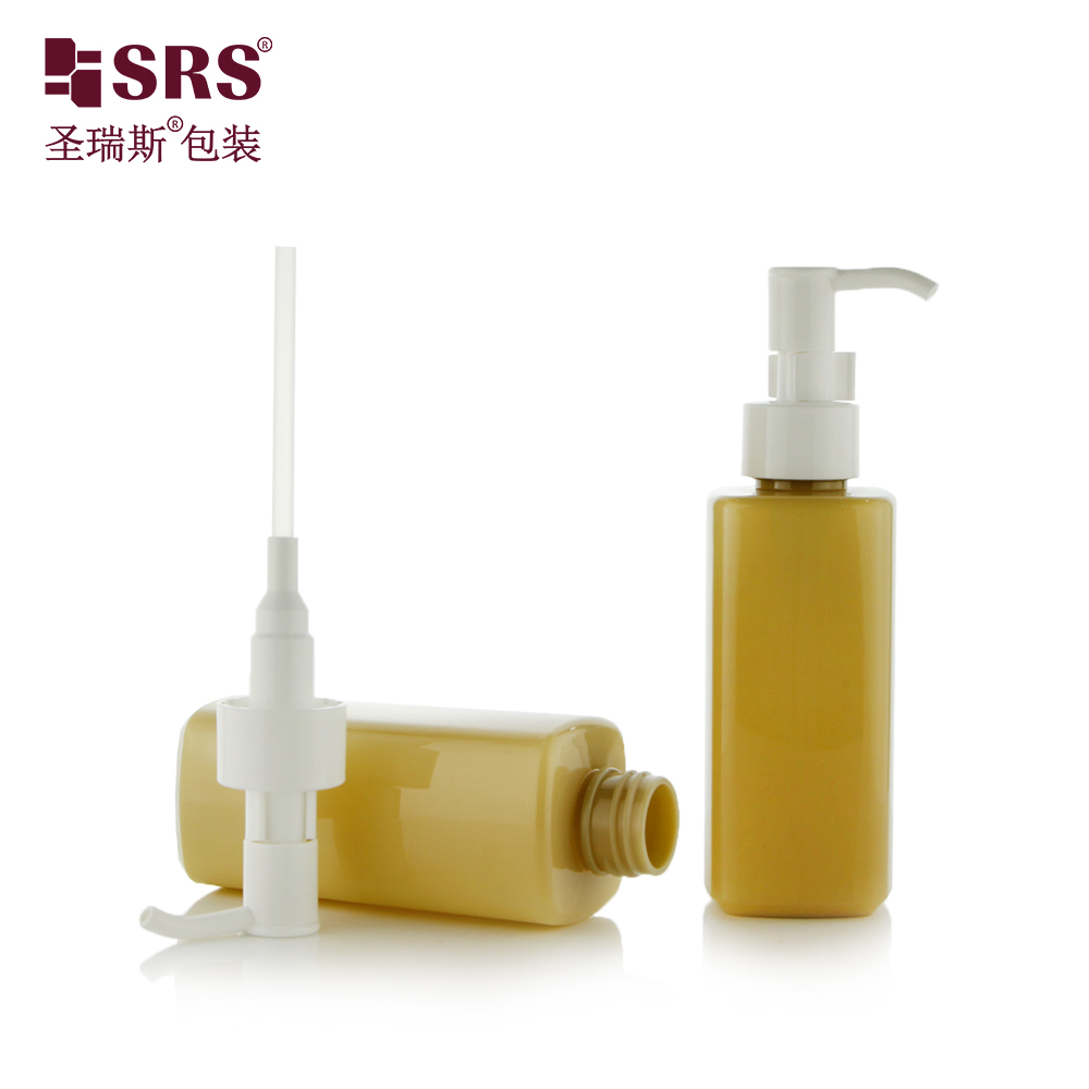 SRS Packaging Wholesale 150ml Custom Color Square Shape PET Bottle For Lotion Gel