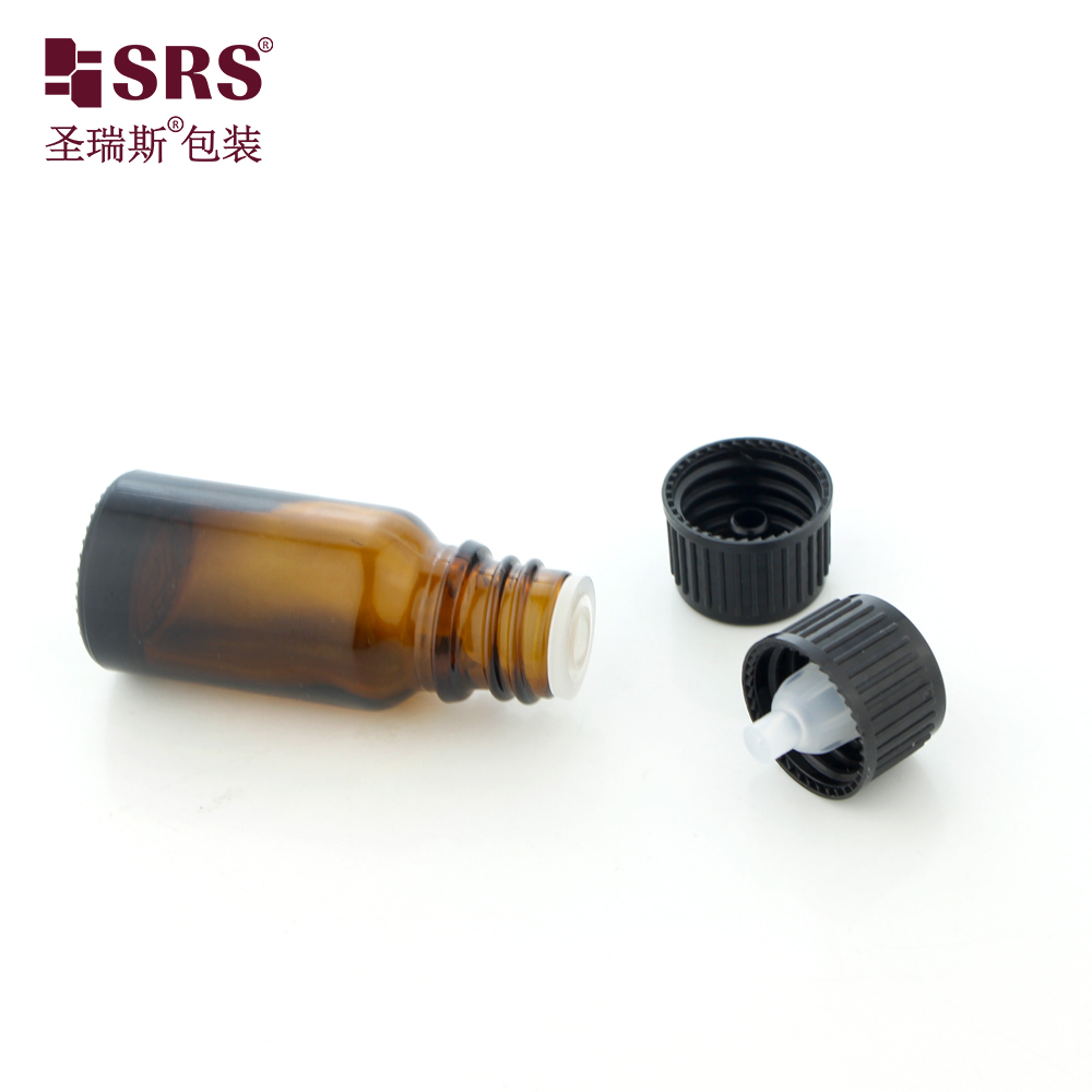 Empty Transparent Blue Green Semi-transparent Color Glass Bottles With Screw Cap Essential Oil Bottle