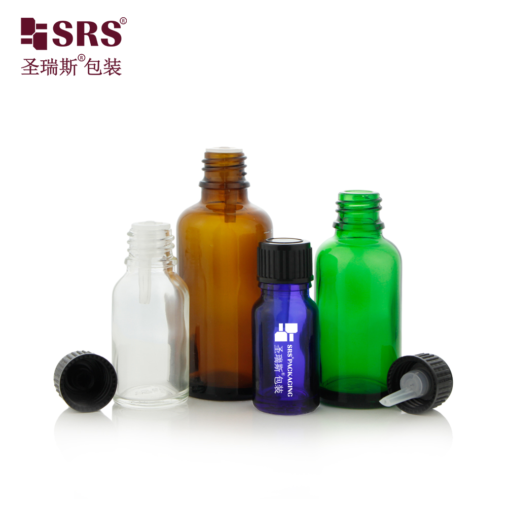 SRS Hot Selling Various Capacities Essential Oil Glass Bottle With General Cap