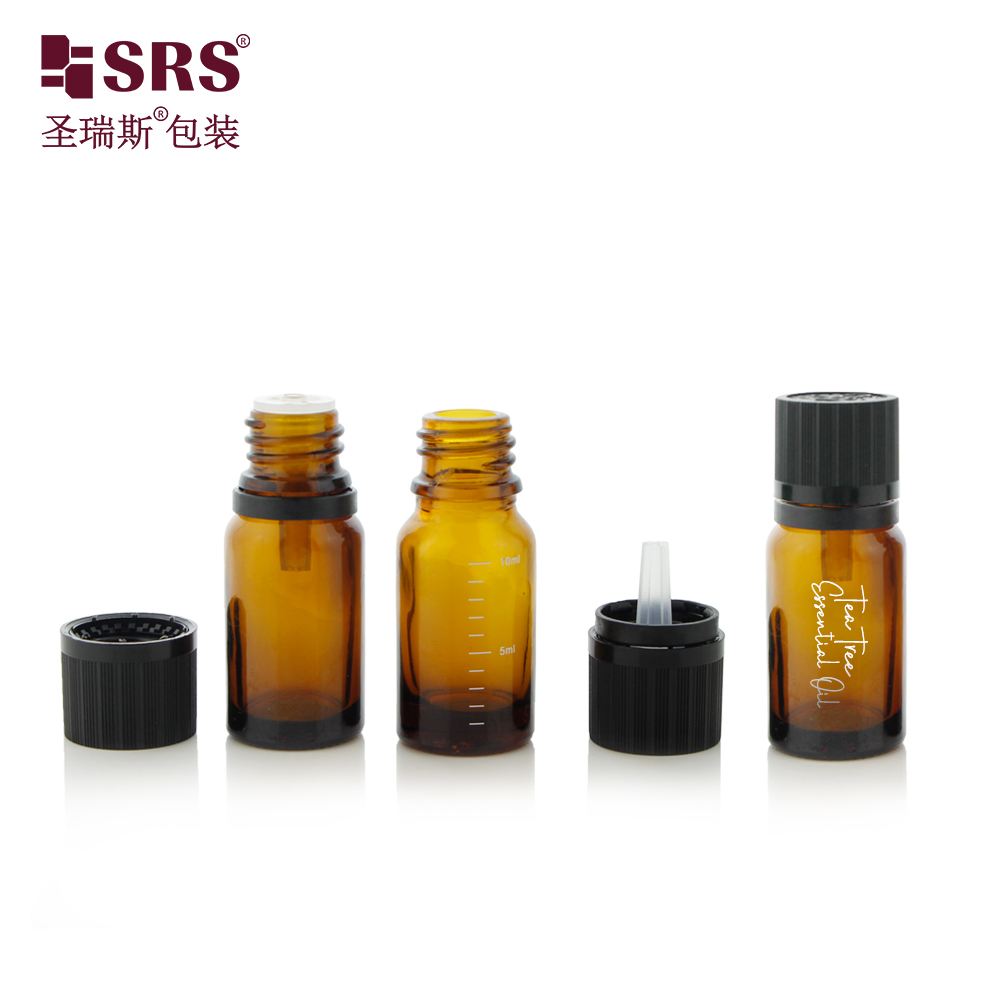 15ml 30ml 50ml perfume essential oil glass bottle with child proof lock cap
