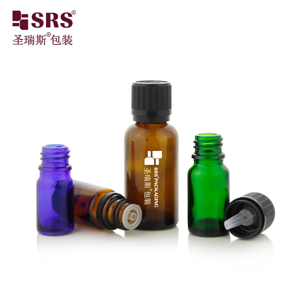 Aromatherapy Glass Bottle 5ml 10ml 15ml 20ml 30ml 50ml 100ml Empty Essential Oil Bottle with Tamper Evident Child Proof Cap
