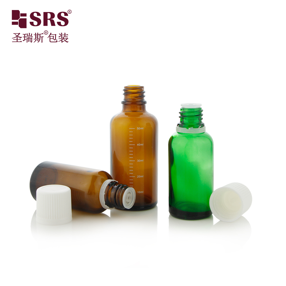 Plastic Tamper Evident Resistant Glass Essential Oil Bottle Screw Cap 5ml 10ml 15ml 20ml 30ml 50ml 100ml Container