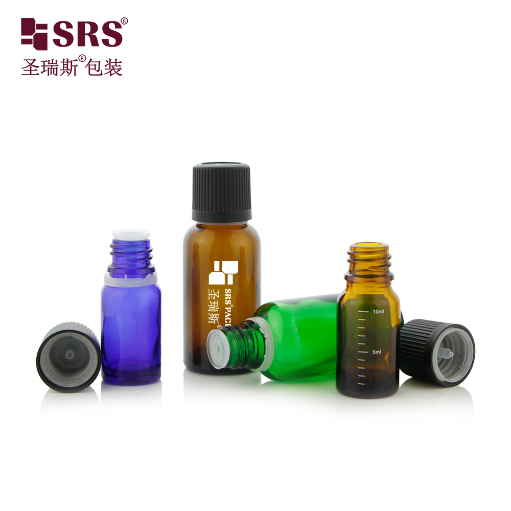 Customized Logo Amber Essential Oil Bottle 10ml 5ml 15ml 20ml 30ml 50ml Good Quality Skin Care Serum Glass Bottle With Screw Cap