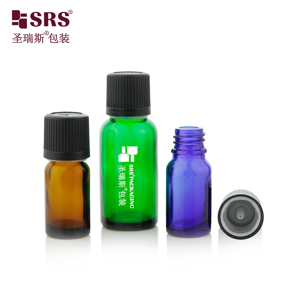 Customized Logo Amber Essential Oil Bottle 10ml 5ml 15ml 20ml 30ml 50ml Good Quality Skin Care Serum Glass Bottle With Screw Cap