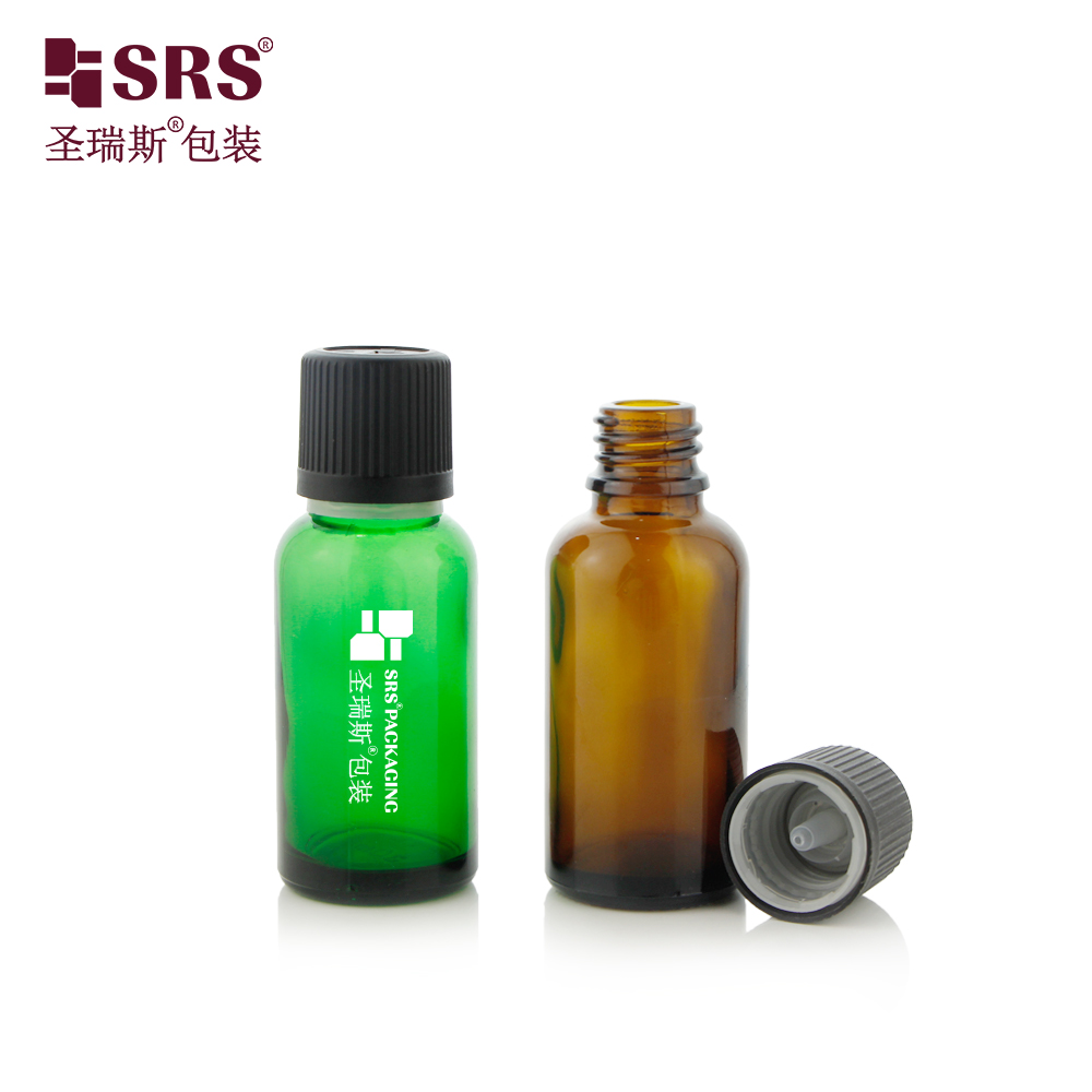 Customized Logo Amber Essential Oil Bottle 10ml 5ml 15ml 20ml 30ml 50ml Good Quality Skin Care Serum Glass Bottle With Screw Cap