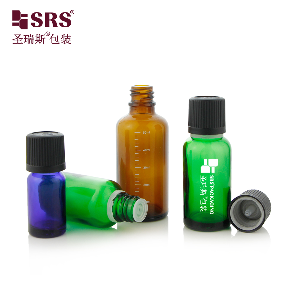 Customized Logo Amber Essential Oil Bottle 10ml 5ml 15ml 20ml 30ml 50ml Good Quality Skin Care Serum Glass Bottle With Screw Cap