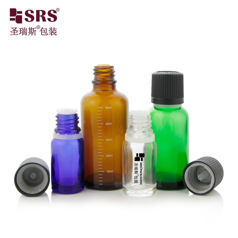 Customized Logo Amber Essential Oil Bottle 10ml 5ml 15ml 20ml 30ml 50ml Good Quality Skin Care Serum Glass Bottle With Screw Cap