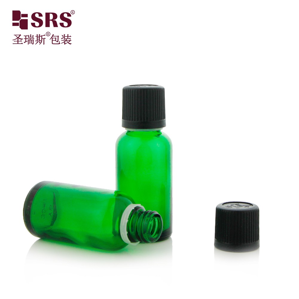 Screw Type Injection Black Color Child Proof Cap Glass Bottles Essential Oil Bottle 50ml