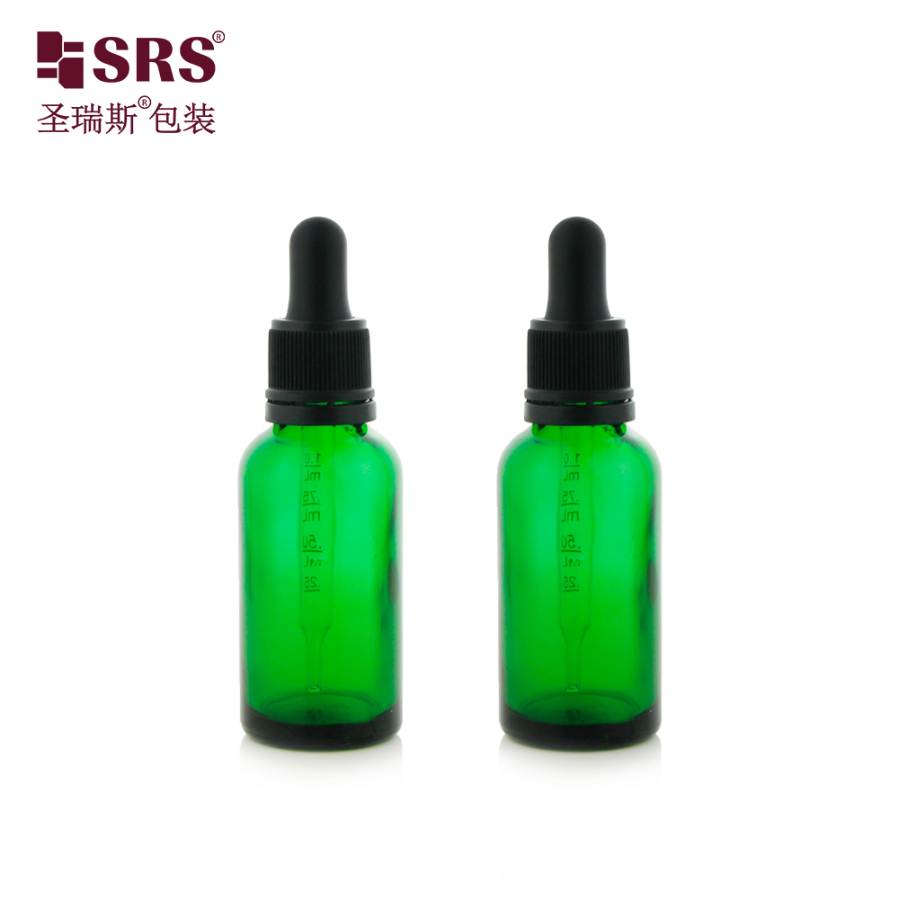 SRS Essential Oil Glass Dropper Bottle With Slender Ribbed With Tamper Evident Cap