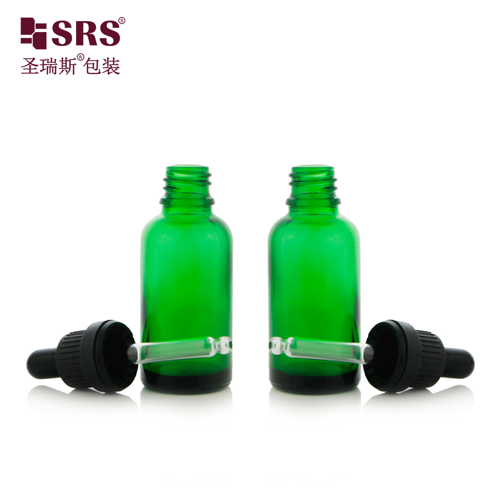 Empty Skin Care Serum Glass Dropper Bottles 30ml Essential Oil Glass Bottle With Tamper Evident Dropper