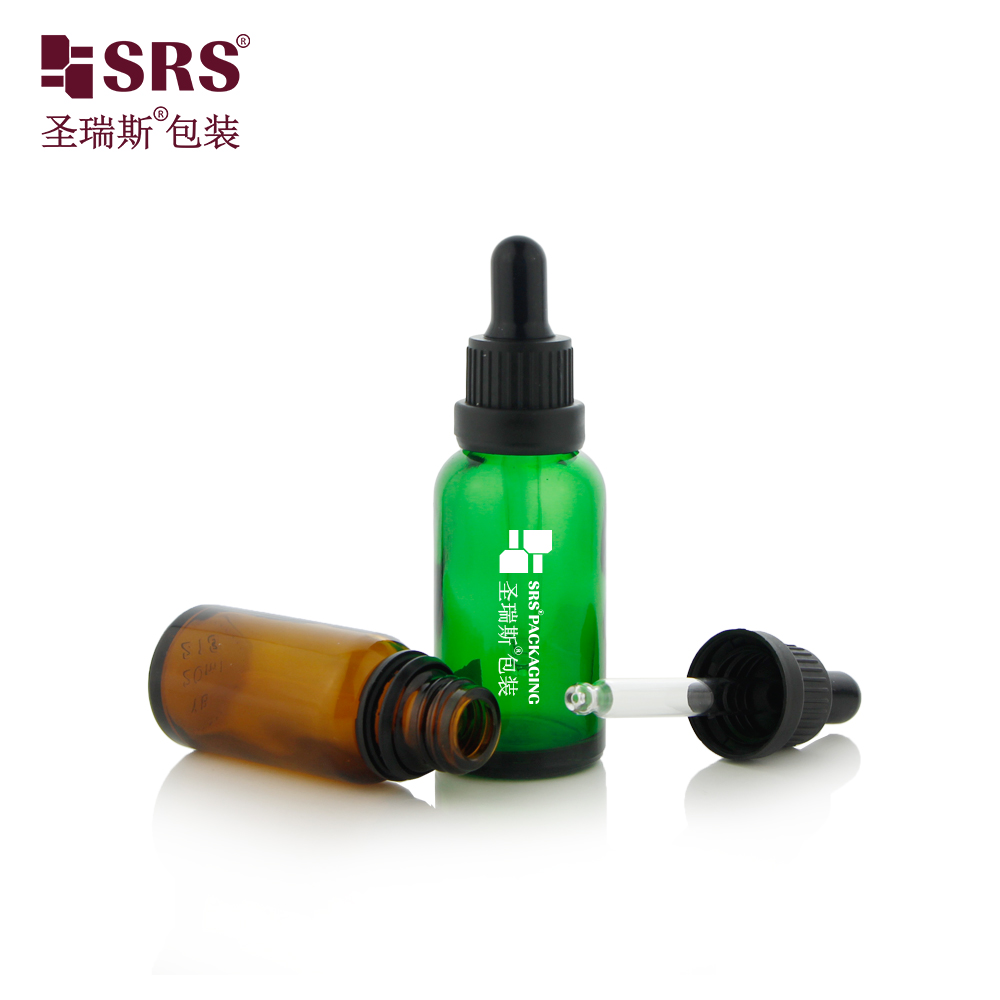 Empty Skin Care Serum Glass Dropper Bottles 30ml Essential Oil Glass Bottle With Tamper Evident Dropper