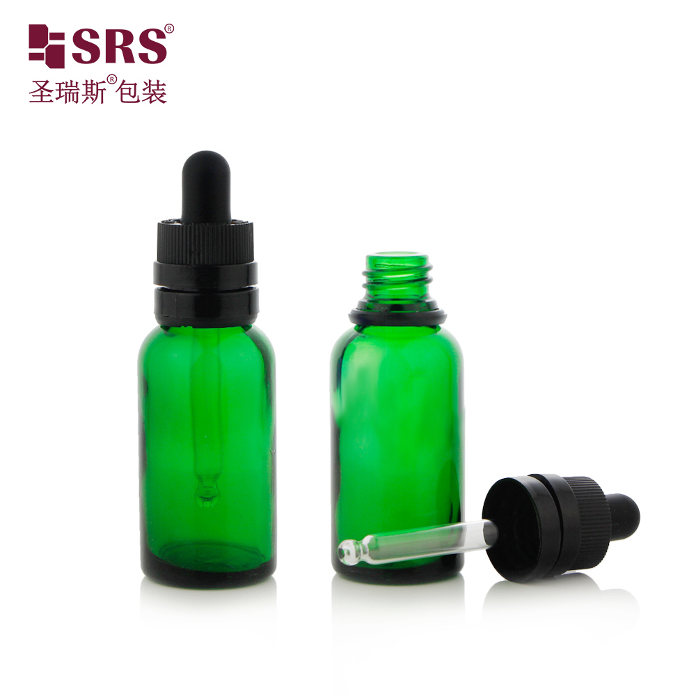 Child Safe Glass Essential Oil Dropper Bottle 30ml Glass Serum Bottle With Child Resistant Dropper