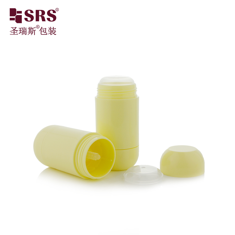 Plastic Friendly 30mL Empty PP Light Yellow Body Deodorant Push Bottles Stick Packaging Container