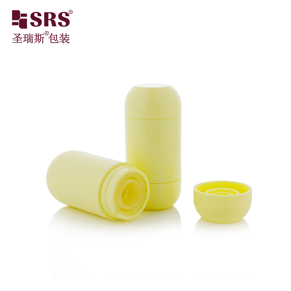 Plastic Friendly 30mL Empty PP Light Yellow Body Deodorant Push Bottles Stick Packaging Container