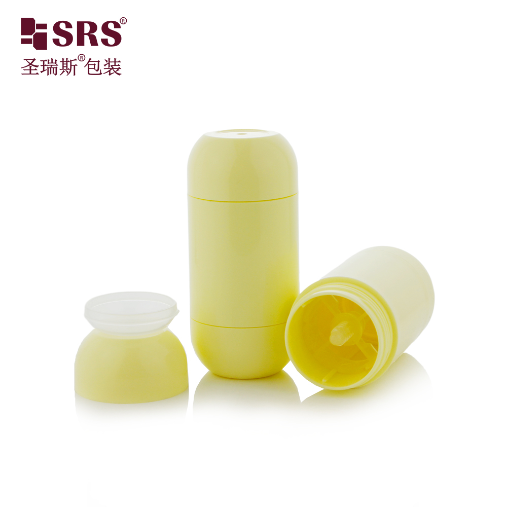 Plastic Friendly 30mL Empty PP Light Yellow Body Deodorant Push Bottles Stick Packaging Container