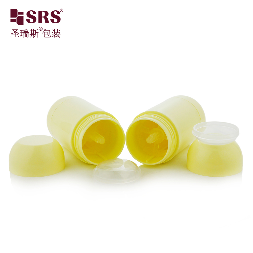 Plastic Friendly 30mL Empty PP Light Yellow Body Deodorant Push Bottles Stick Packaging Container